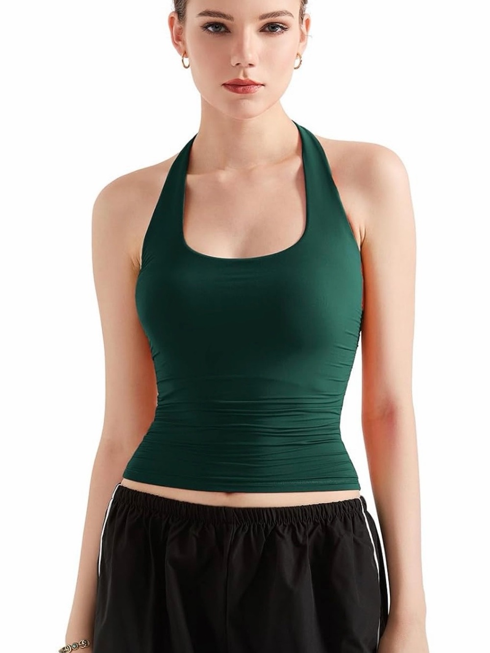 Halter Tank in Forest Green